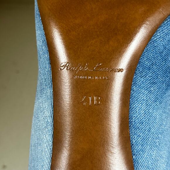 Ralph Lauren Purple Label Cecilia Bleached Denim Pump 4” Heel - size 41B - Picture 8 of 12